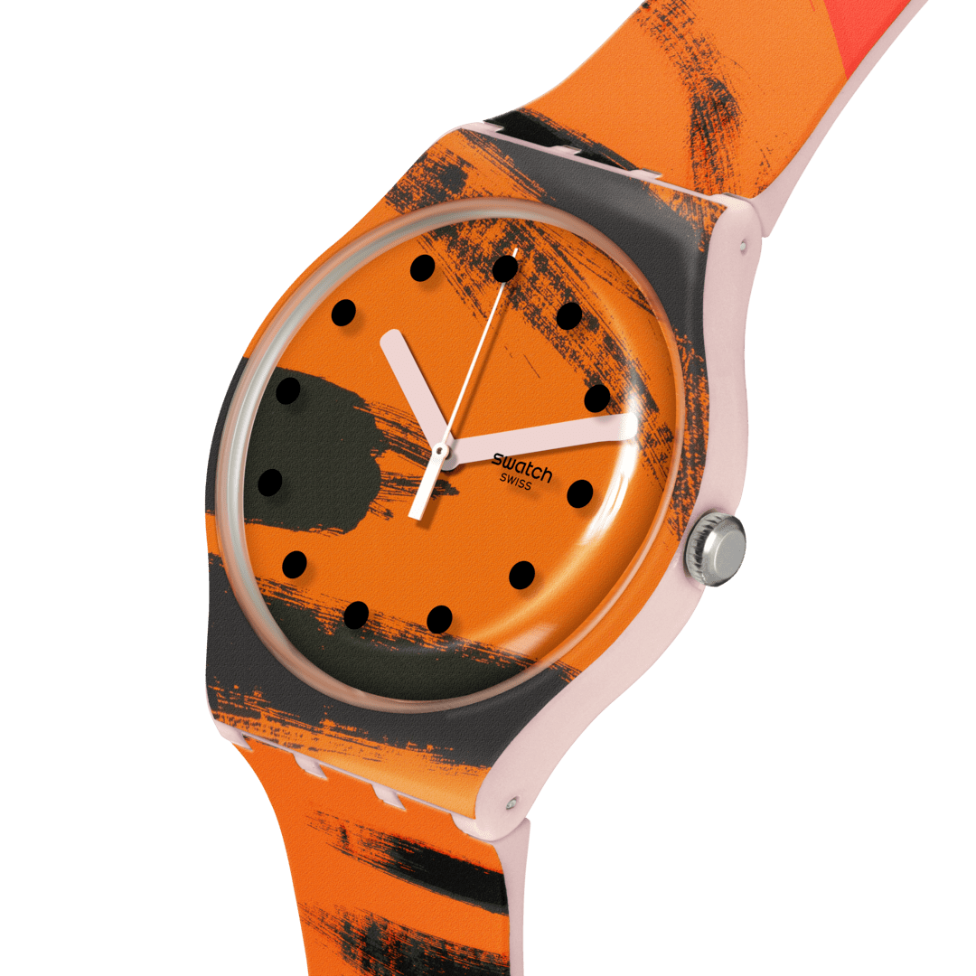 SUOZ362 SWATCH BARNS-GRAHAM'S ORANGE AND RED ON PINK