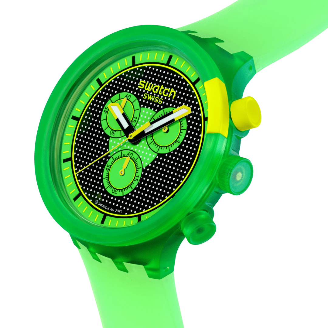 SWATCH GLOWINGLY GREEN BIG BOLD SB02G100